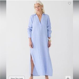 J. Crew Blue Linen Bungalow Dress